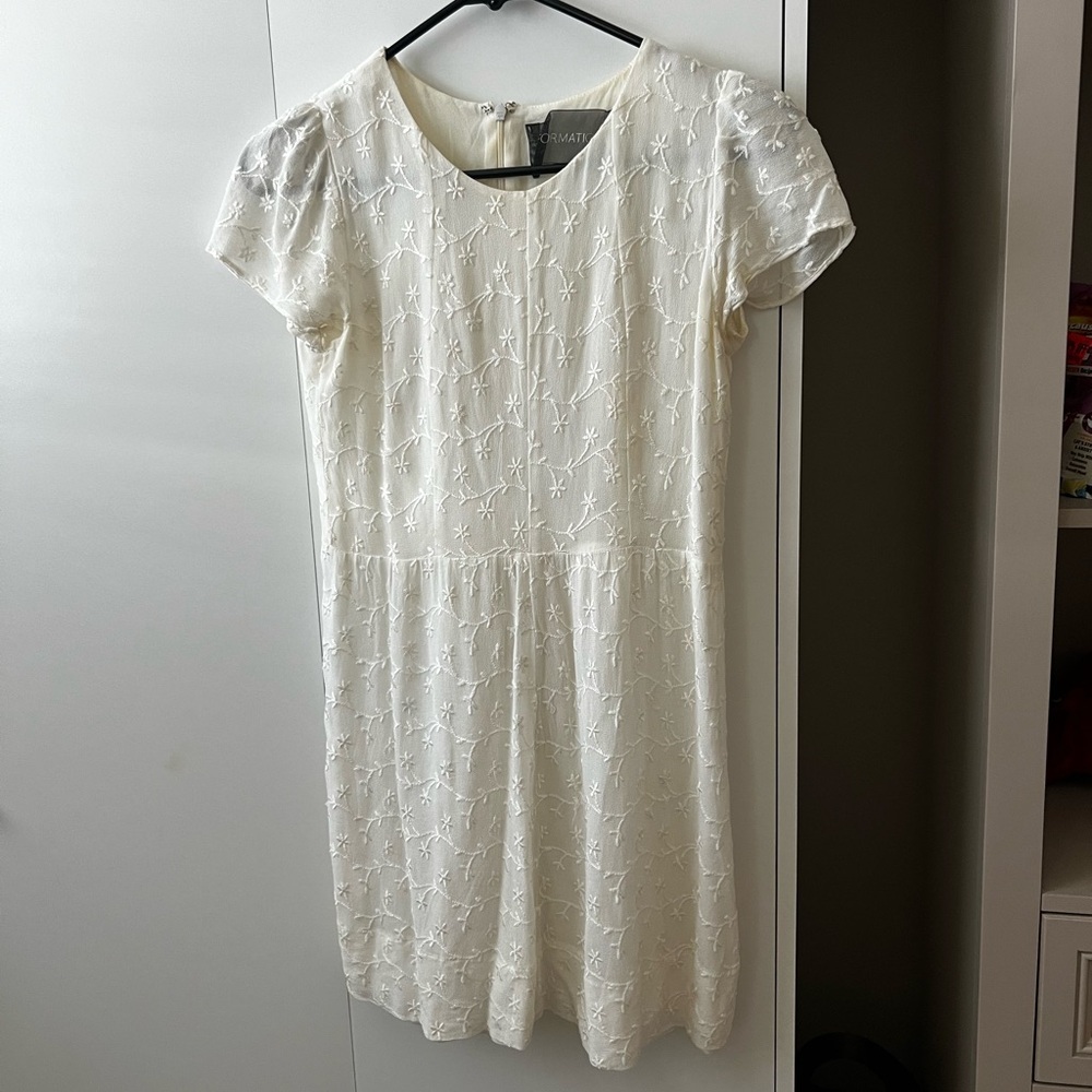 white mini reformation dress - size xs